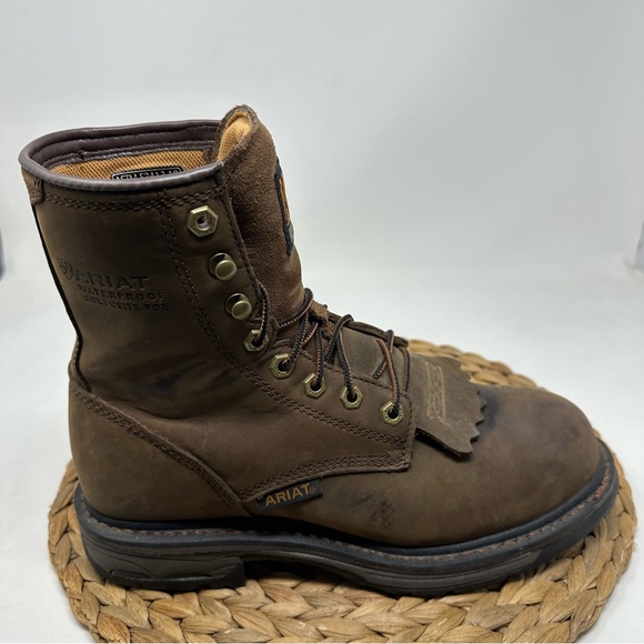 ARIAT WorkHog 8" Waterproof Composite Toe Work Boot Brown Size 7.5 Men's - Picture 1 of 8